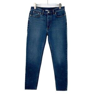 Burberry London England Skinny Fit W30 Dark Blue Denim Jeans With Tan Leather Lo